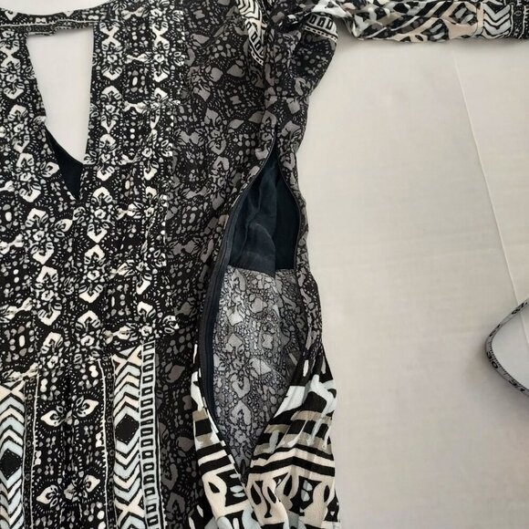 Free People Tegan Border Printed Mini Dress Size 12 - Picture 13 of 16